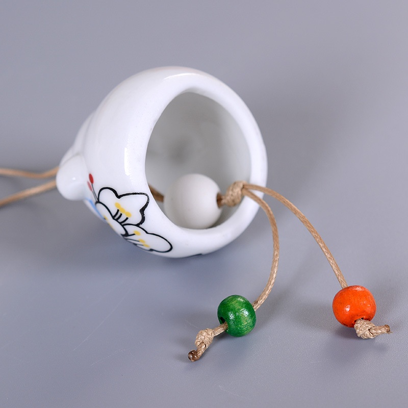Chuông Gió Gốm Sứ Hình Mèo May Mắn Treo Trang Trí Nhà Cửa/Xe Hơi