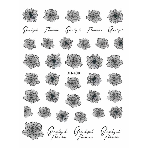 Sticker nail hoa gắn trang trí móng