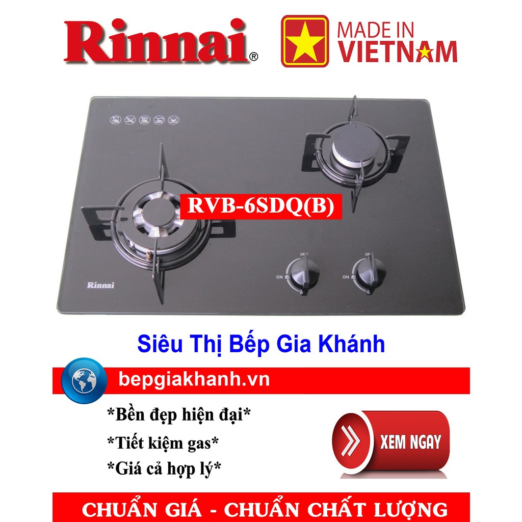 Bếp gas âm Rinnai RVB-6SDQ(B) sản xuất tại Việt Nam