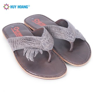 Dép nam da cá sấu móng tay màu xám LS7218