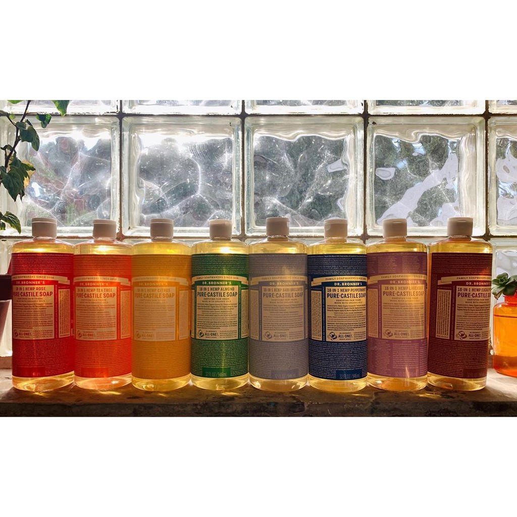 [AUTH - BILL MỸ] Dung dịch xà phòng đa năng 18 in 1 hữu cơ Dr Bronner's Castile Soap 946ml | BigBuy360 - bigbuy360.vn