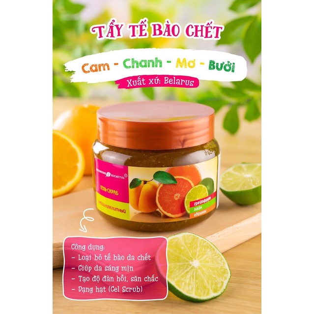 TẨY TẾ BÀO CHẾT TOÀN THÂN CAM CHANH ĐÀO GRAPEFRUIT LIME APRICOT NGA [Coco Shop]