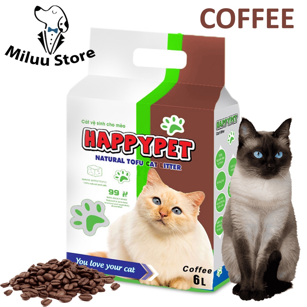 Cát đậu nành hữu cơ TOFU 6L - Cát vệ sinh cho mèo - Nhiều mùi hương lựa chọn