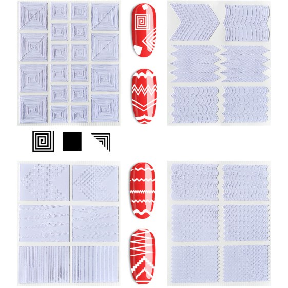 Set French tạo hình dán trên móng ( set 12 tấm)