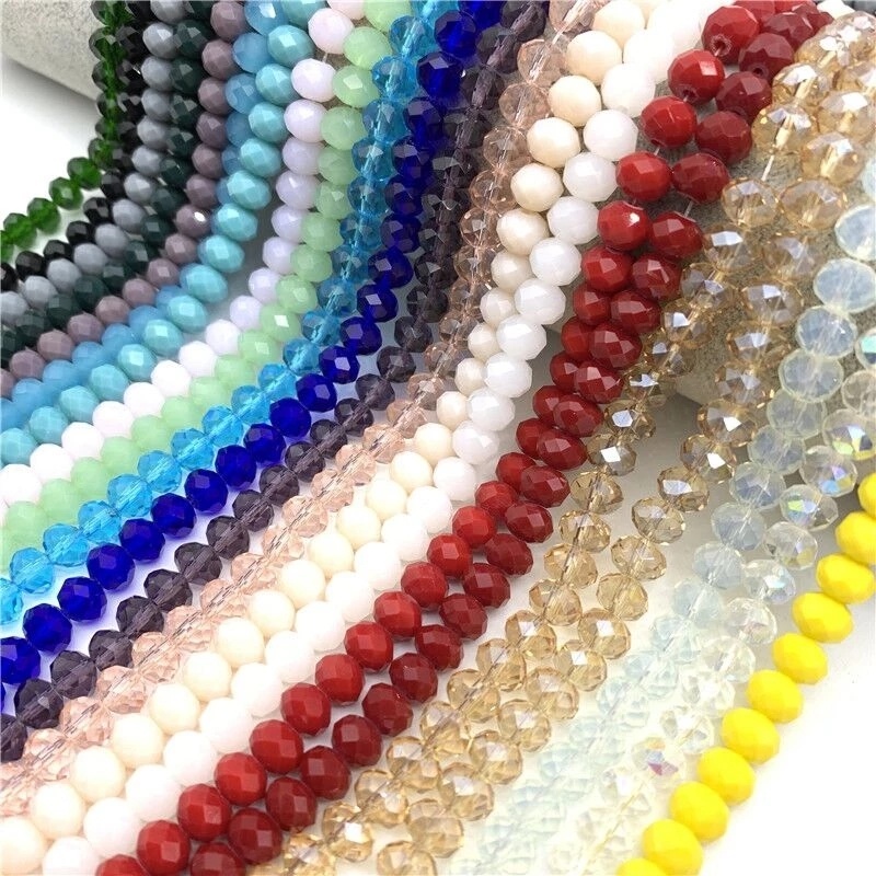 Chuỗi Hạt Pha Lê Thủy Tinh Nhiều Màu Sắc Dùng Làm Trang Sức Thủ Công 2/3/4/6/8mm
