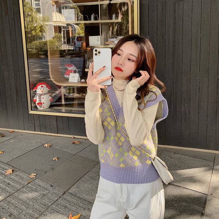 Áo Sweater dệt kim không tay dáng rộng thời trang | BigBuy360 - bigbuy360.vn