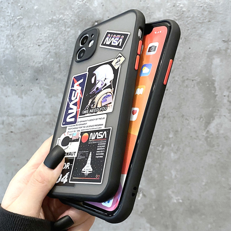 NASA ốp điện thoại Phong Cách Vũ Trụ Cho Iphone 12 11 Pro Max X Xs Max Xr 8 7 Plus Se