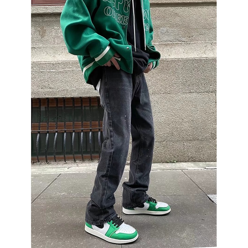 Quần jean dài thiết kế họa tiết phong cách hip hop thời trang dành cho nam