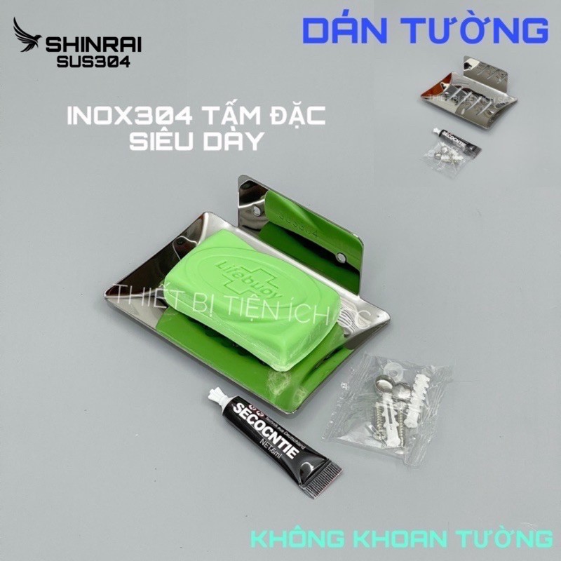 Giá Đựng Xà Phòng , Khay Đựng Xà Bông Inox 304 Tấm Đặc Cao Cấp Nhà Tắm