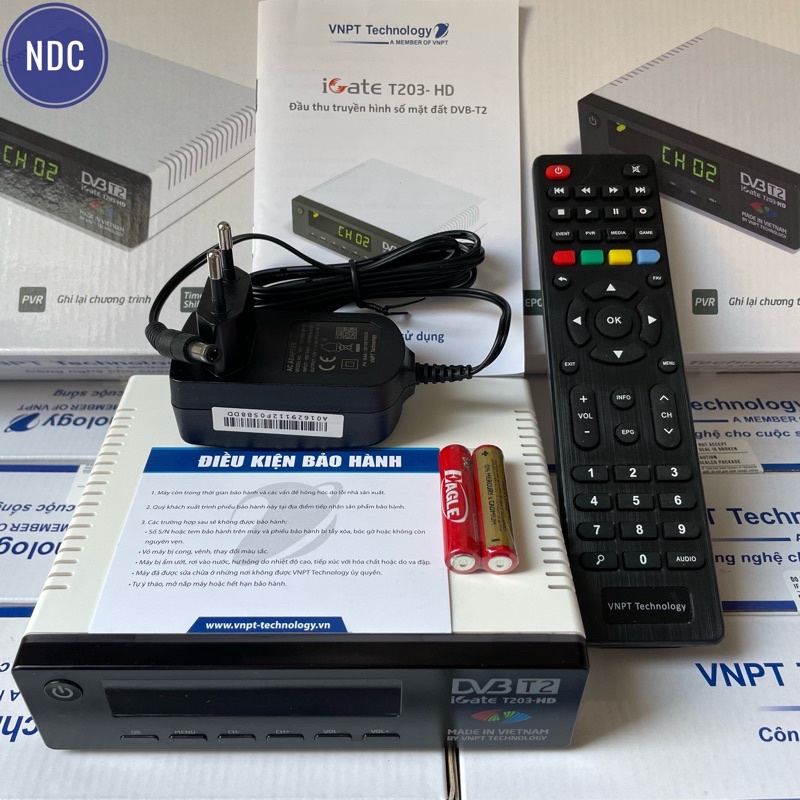 Đầu Thu Kĩ Thuật Số Mặt Đất VNPT-iGate DVB-T2 T203 HD - HỢP QUY VỚI BỘ TT&amp;TT