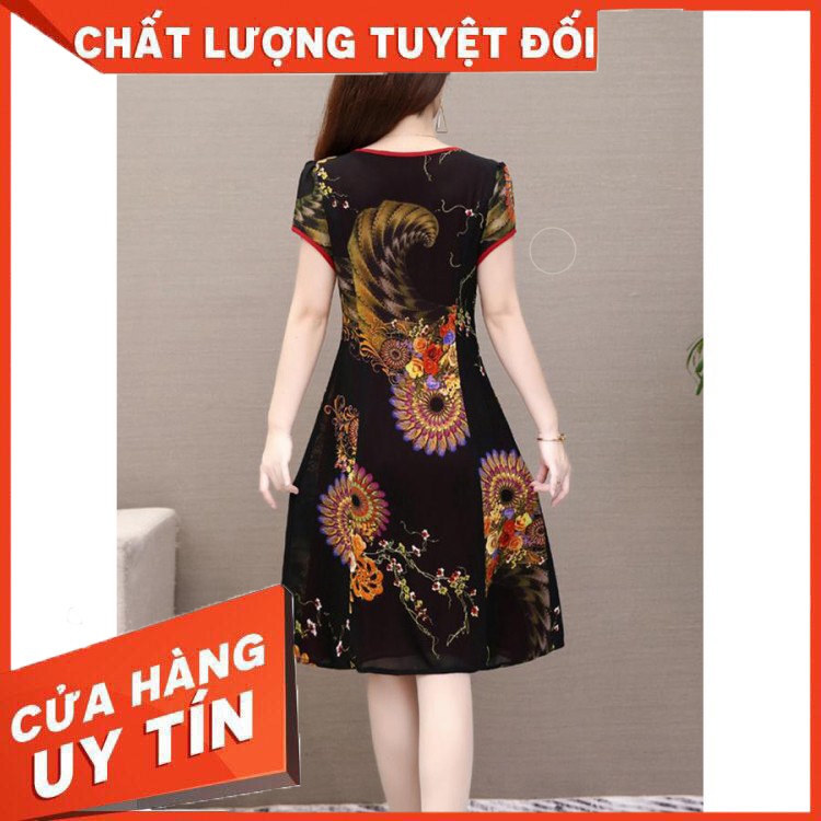 HÀNG CAO CẤP -  CÓ HÌNH THẬT – ĐẦM SUÔNG BIGSIZE KIỂU ĐẦM DỰ TIỆC TRUNG NIÊN CHỮ A IN HOA NHIỀU MÀU CỔ TÀU 3240 3310  - 