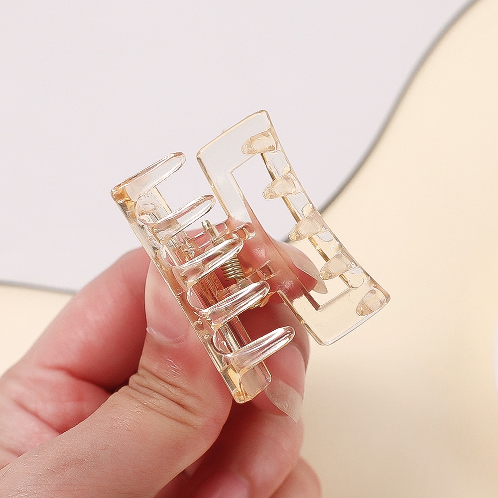 Kẹp Tóc Mini Hình Vuông Trong Suốt Đơn Giản Thời Trang Cho Nữ
