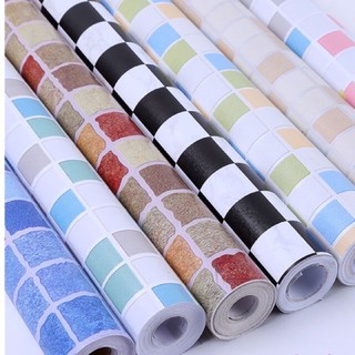 10M giấy dán tường kẻ ô vuông cho nhà bếp ,phòng tắm keo sẵn khổ rộng 45cm