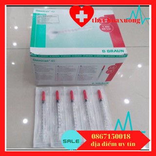 [giá tốt] Bơm tiêm Insulin Braun 40IU / 100Iu cam/ đỏ tiểu đường
