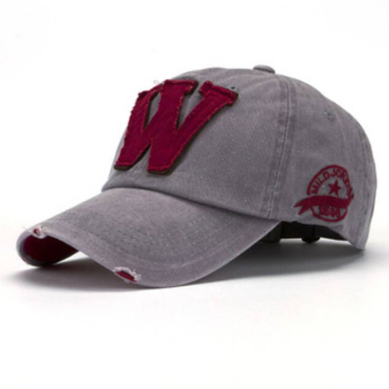 Mũ lưỡi trai màu trơn thêu chữ W thời trang cho nam nữ