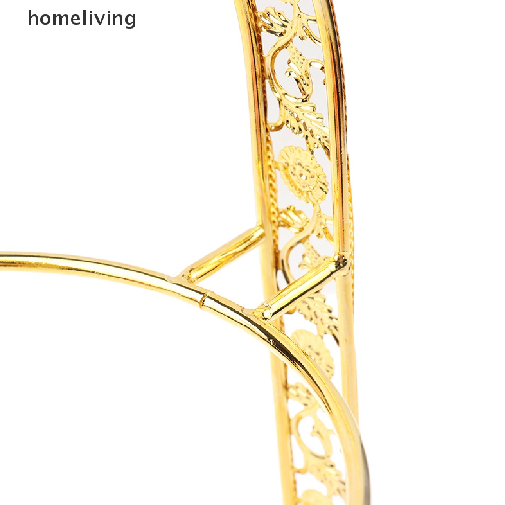 Giá Đỡ Bánh Kem Tráng Miệng Hai Tầng Bằng Kim Loại Màu Vàng Kim Trang Trí Tiệc