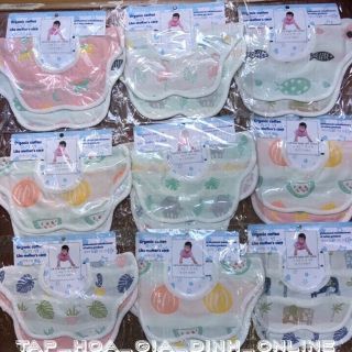 Set 2 yếm tròn organic cotton , xoay 360 độ