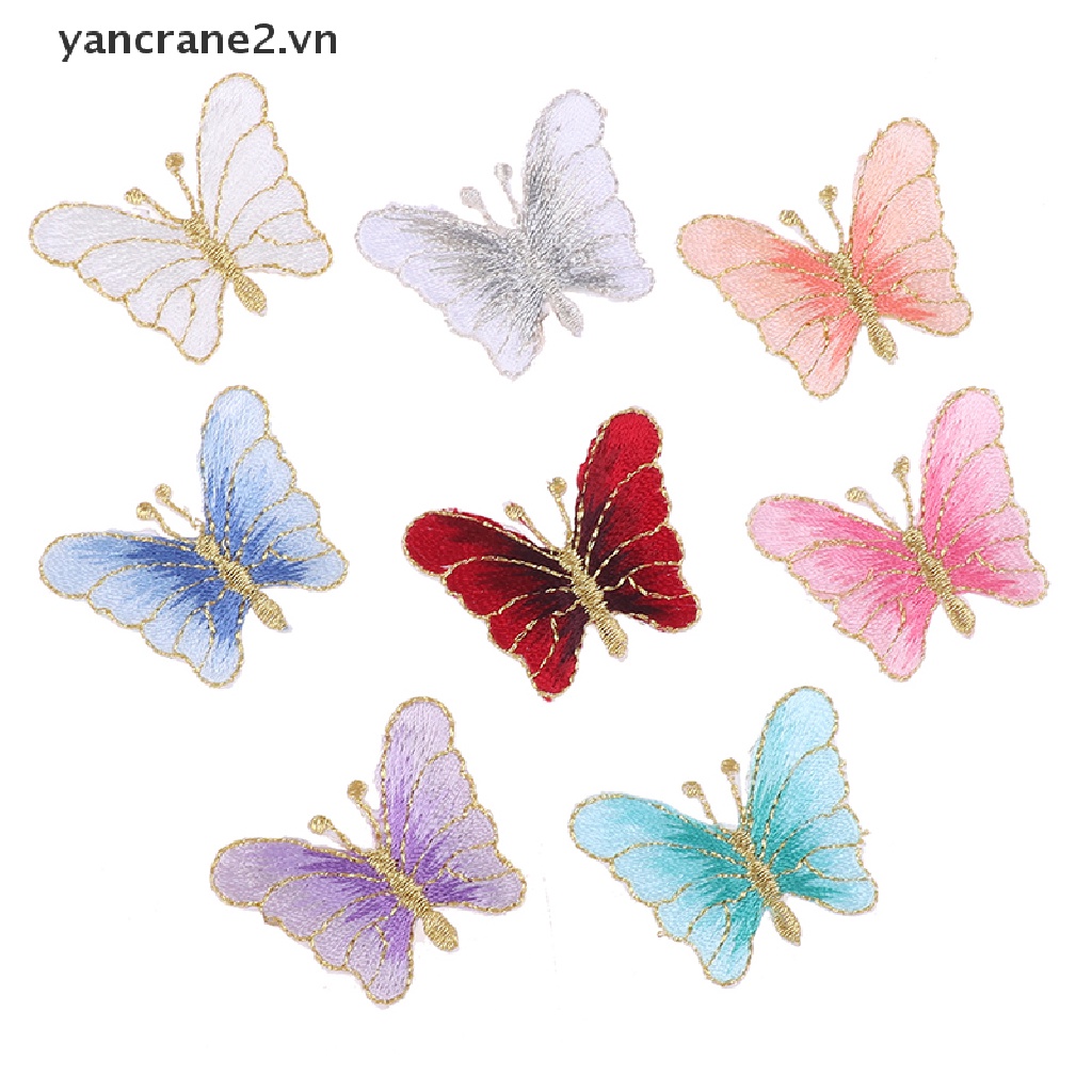 Bộ 5 Sticker Ủi Thêu Hình Bươm Bướm