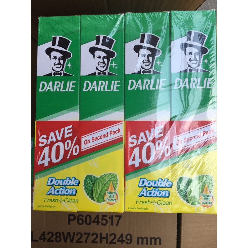 Combo 2 Tuýt Kem Đánh Răng DARLIE MINT (225g) Double Action - Hàng chính hãng DKSH Việt Nam.