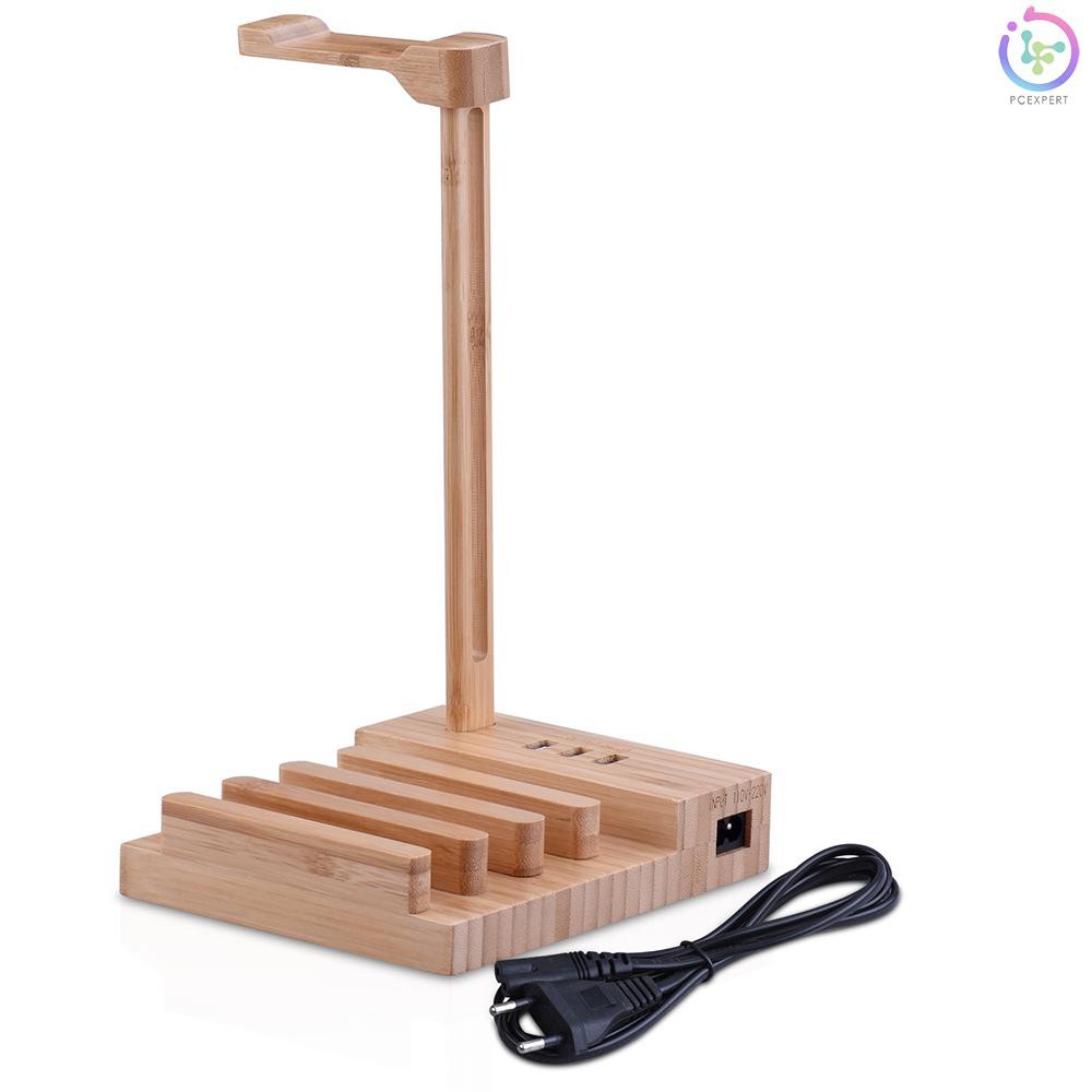 PCER♥Wooden Headphone Stand Universal Charging Earphone Hanger Holder