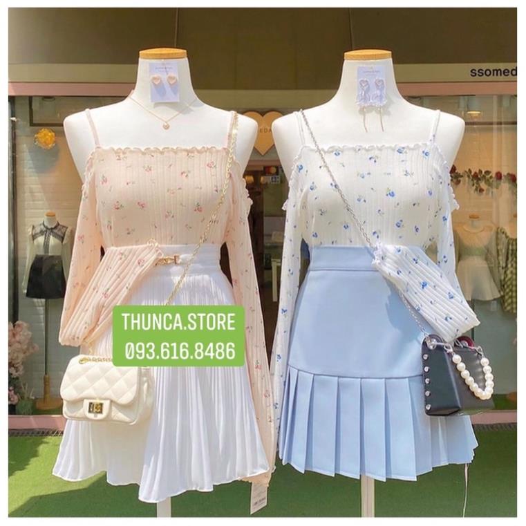 [hot] Áo Kiểu Tay Dài Trễ Vai Quyến Rũ Thời Trang Cho Nữ, áo bẹt vai hoa nhí . | BigBuy360 - bigbuy360.vn