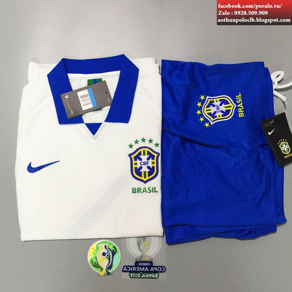 ÁO ĐẤU TUYỂN BRAZIL 2019-20 SÂN KHÁCH - Mã SP : AD_BRAZIL_2019_AWAY_PLAYER