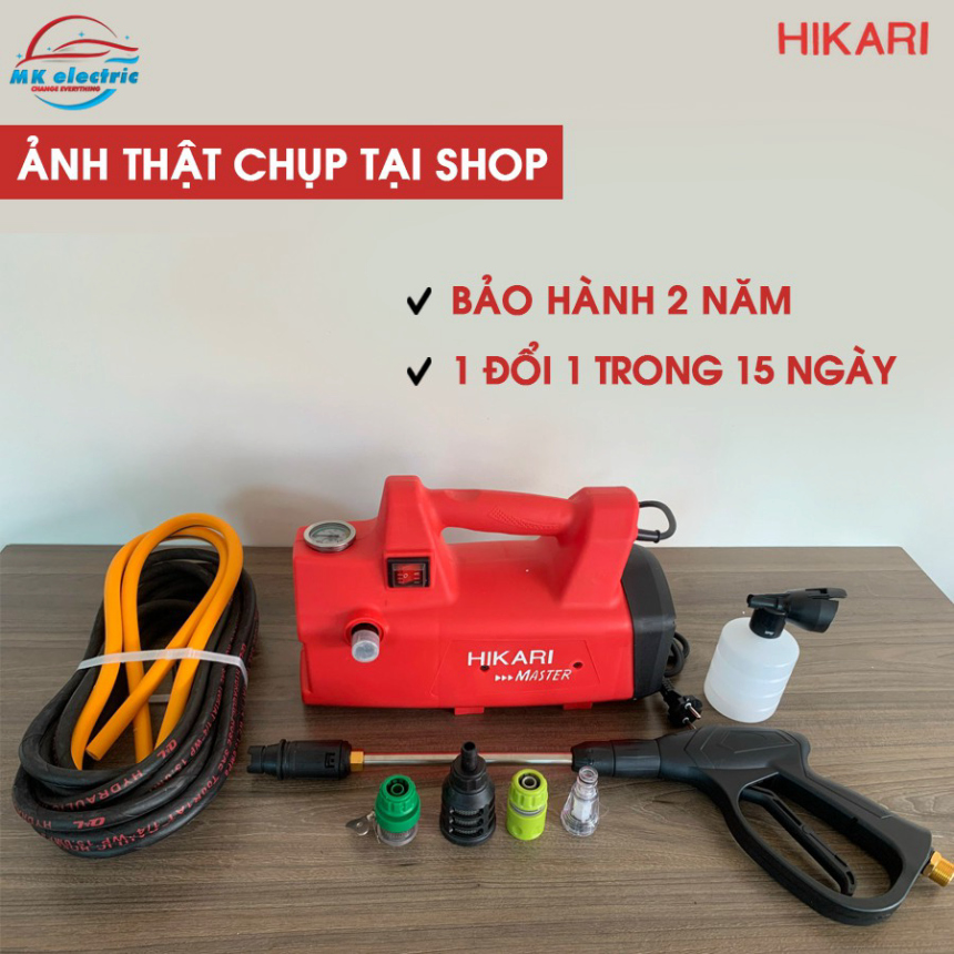 Máy Rửa Xe  Máy rửa xe mini I Máy rửa xe cao áp HIKARI 2000W HK-H3 - Có áp chống giật + Chống cháy Chất Lượng Cao