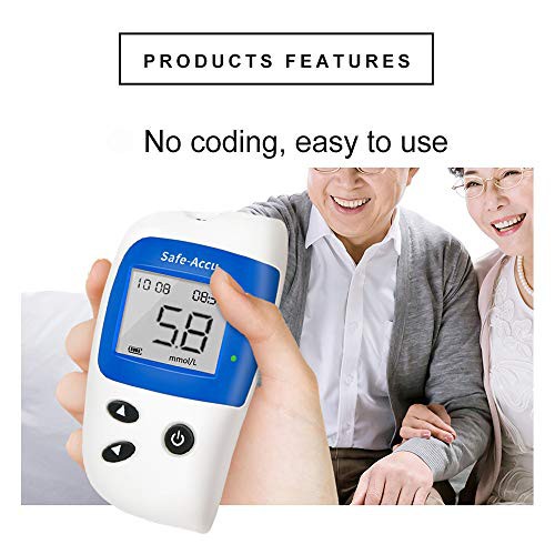 Máy đo đường huyết kỹ thuật số cao cấp Sinocare Safe-Accu2 + Que thử + Kim chích máu