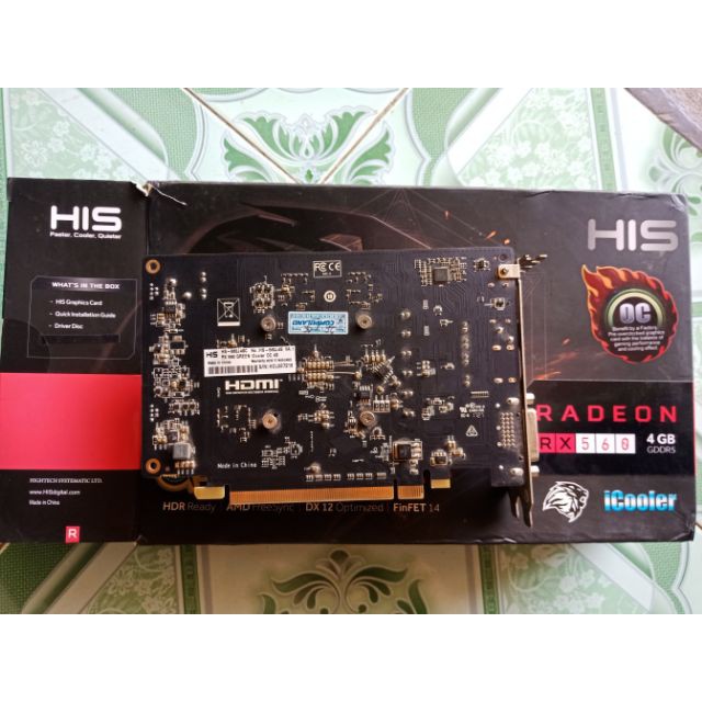 Card màn hình HIS RX560 4GB 128 BIT GDDR5 cũ RX 560