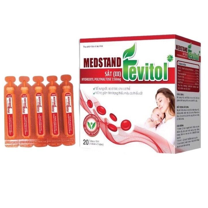 MEDSTAND FEVITOL -  Bổ sung sắt cho bà bầu, acid folic cho cơ thể, hỗ trợ giảm tình trạng thiếu máu do thiếu sắt (20 viê