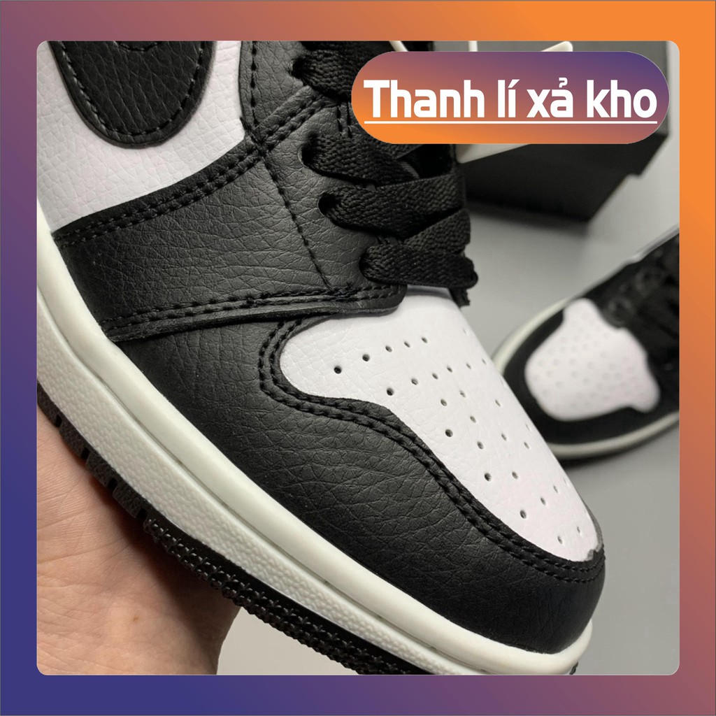 [FREESHIP] Giày Jordan Panda, Giày Sneaker Thể Thao JD1 Cao Cổ Màu Đen, Da Nhăn Cao Cấp Full Size Nam Nữ