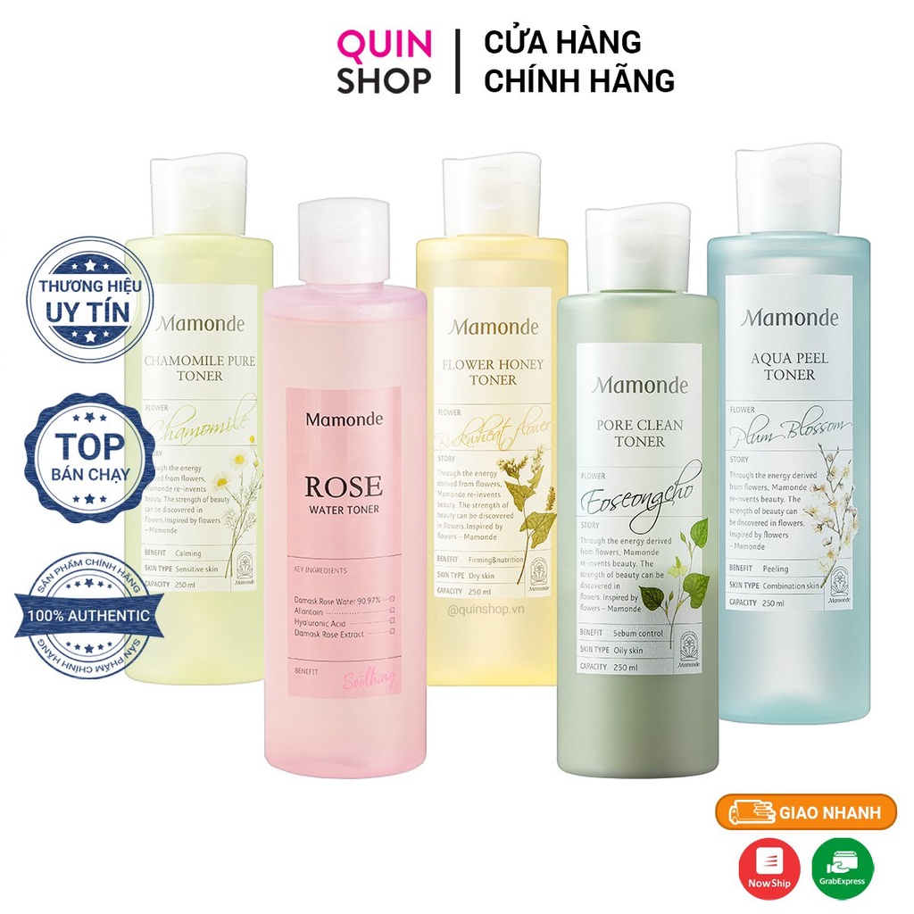 Nước Hoa Hồng Cho Da Dầu Mụn, Khô, Nhạy Cảm Mamonde Rose Water, Pore Clean Toner