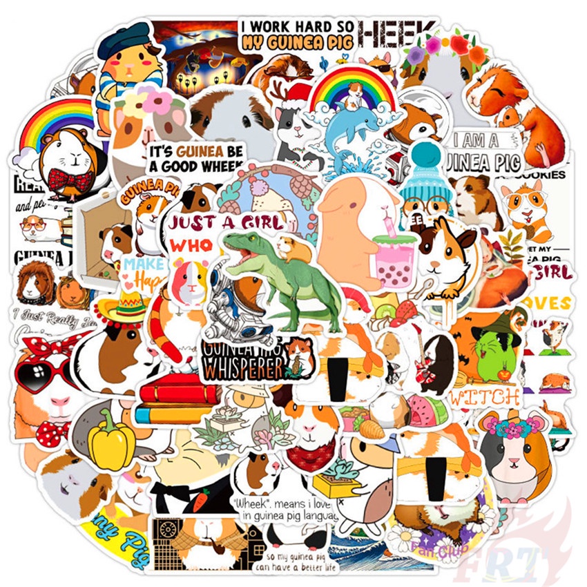 Bộ 50 Miếng Dán Họa Tiết Hoạt Hình The Guinea Pigs Series 01 - Kawaii Chống Thấm Nước Thời Trang Diy