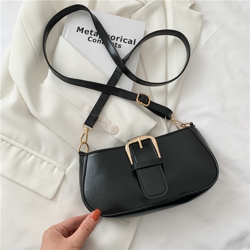 Túi Xách Nữ Trơn Cúc Bấm Phong Cách Hàn Quốc, Túi Đeo Chéo Nữ Thời Trang