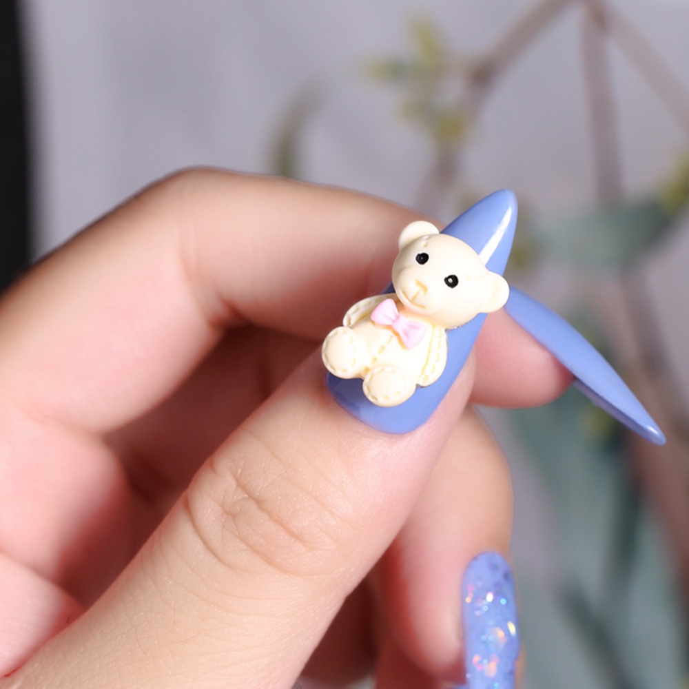 [Hàng mới về] Set 10 phụ kiện trang trí móng tay 3d 13x18mm hình gấu hoạt hình nhiều màu kiểu nhật bản