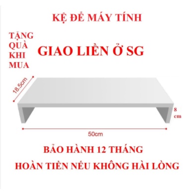 Giá màn hình kệ gỗ để bàn làm việc đa năng kệ màn hình máy tính 1 tầng màu TRẮNG