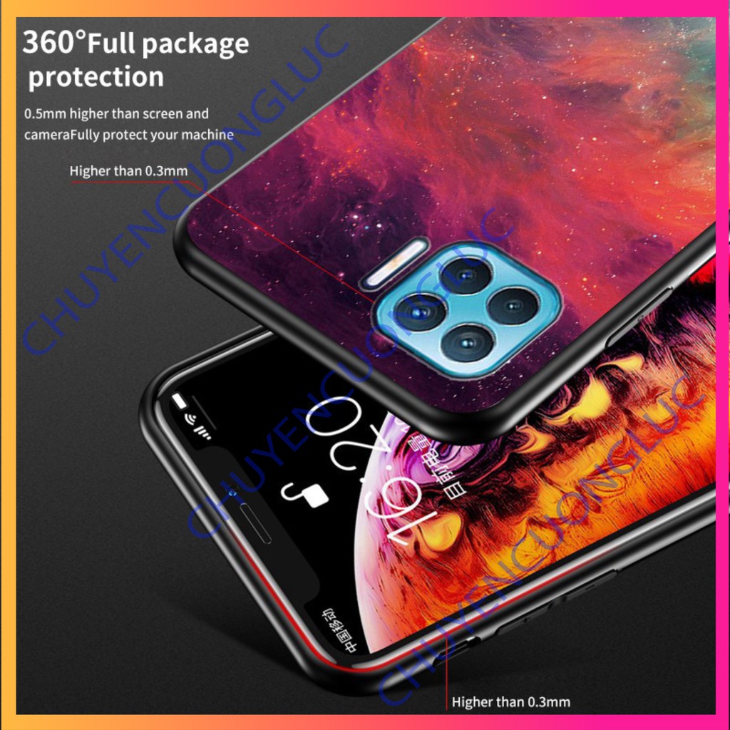 [HOT] Ốp lưng Oppo Reno 4f A93 Kính Cường Lực Màu Gradient Chống Trầy Xước Chống Sốc