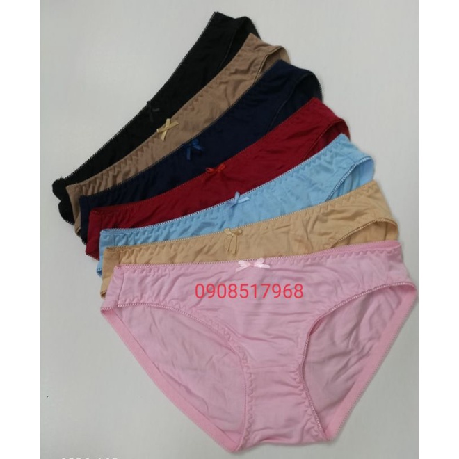 Combo 10 Quần lót nữ cotton trơn mềm mịn, co giãn tốt, quần lót học sinh, sinh viên