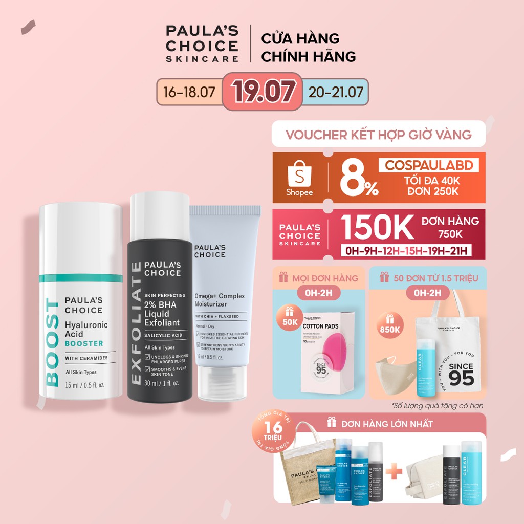 Bộ sản phẩm cấp nước dưỡng ẩm, chống lão hóa Paula's Choice Hyaluronic Acid Booster - 7860.2016.3397
