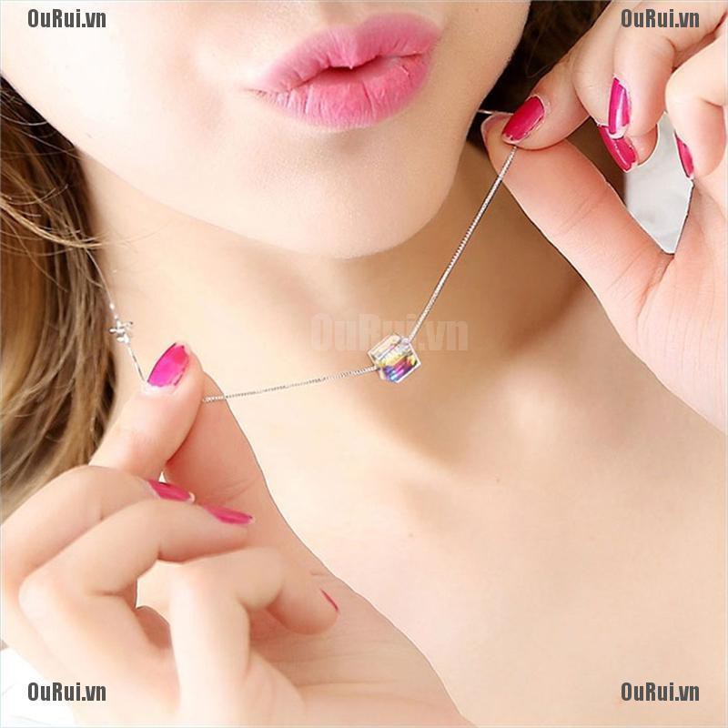 Mặt Dây Chuyền Hình Khối Vuông Đính Đá Ma Thuật