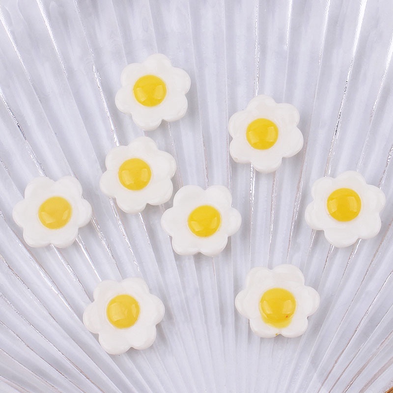 Set 20 Phụ Kiện Trang Trí Điện Thoại/Tủ Lạnh Hình Trứng Ốp La Bằng Nhựa Resin Dễ Thương Diy