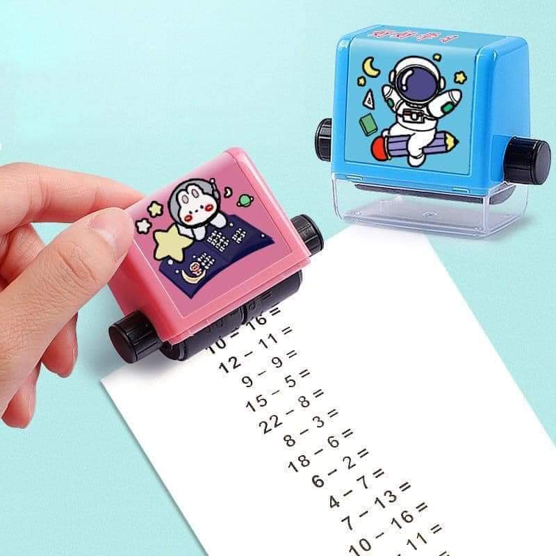 Máy in con lăn tạo phép tính cộng trừ , máy tạo phép tính đơn giản ra bài tập cho bé học toán ( tặng kèm mực )