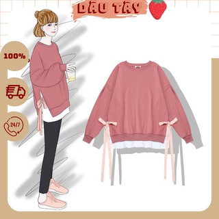 HN0135_Áo sweater hồng có nơ hai bên