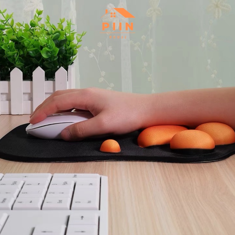 Miếng lót chuột cỡ lớn PIIN HOUSE có đệm đỡ tay silicone hình chân mèo giúp cổ tay thoải mái