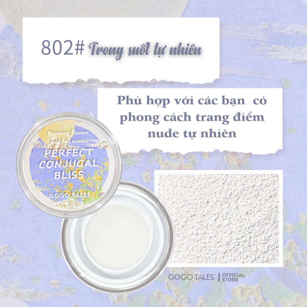 Phấn phủ bột Gogo Tales kiềm dầu Phấn phủ Chamm chính hãng không thấm nước Perfect Conjugal Bliss GT328