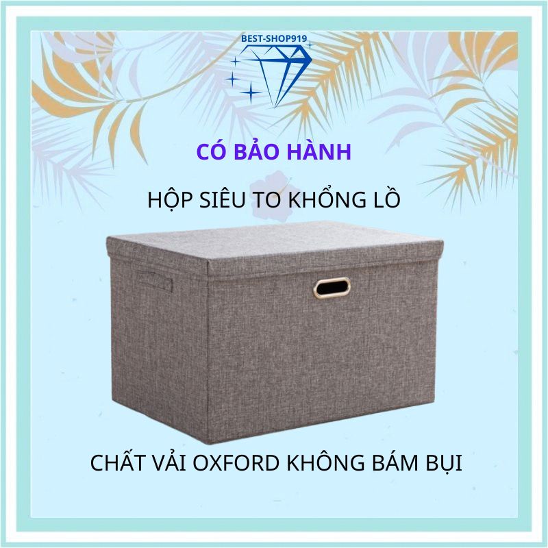 Thùng Vải Đựng Quần Áo Nam Nữ Giầy Dép Và Đồ Chơi Trẻ Em Có Nắp Đậy Bằng Vải oxford Cao Cấp Cỡ Lớn Mã MA Xuất Hàn