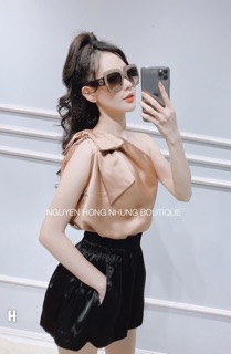 Áo lụa lệch vai