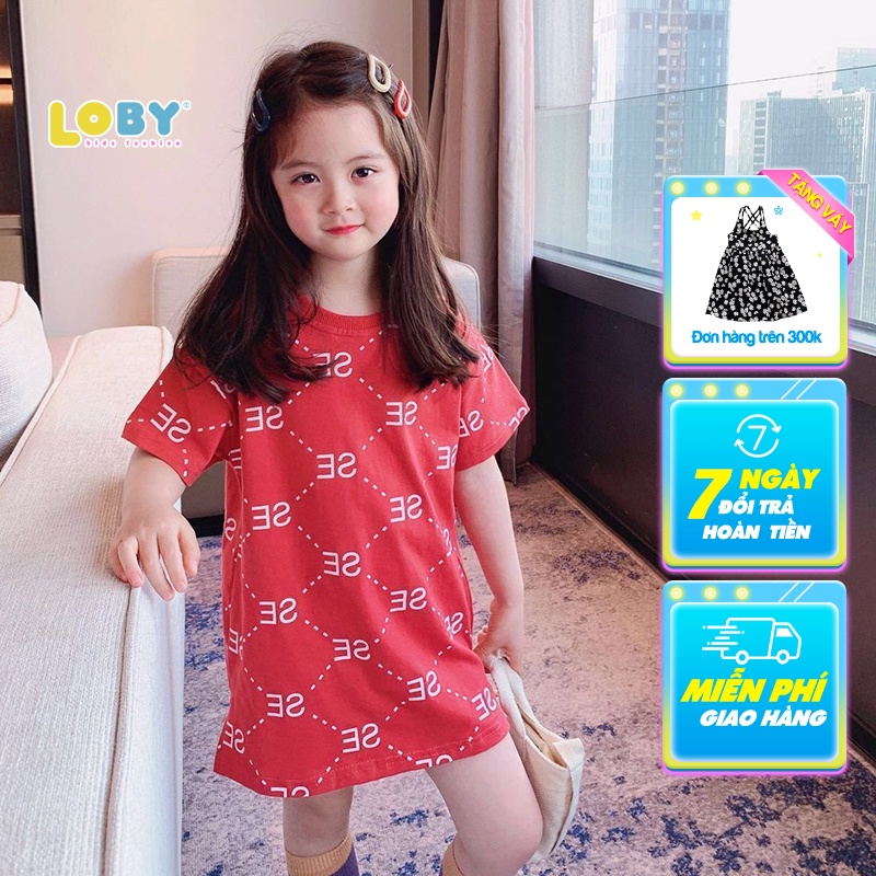 Váy dáng suông bé gái LOBY phong cách thể thao V0401081 (8 tháng - 7 tuổi)