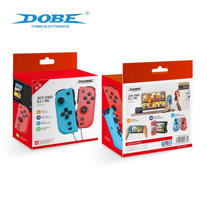 Tay cầm joycon nintendo switch Oked v1 v2 Lite hãng Dobe tay Joycon mầu xanh đỏ cho Nintendo switch