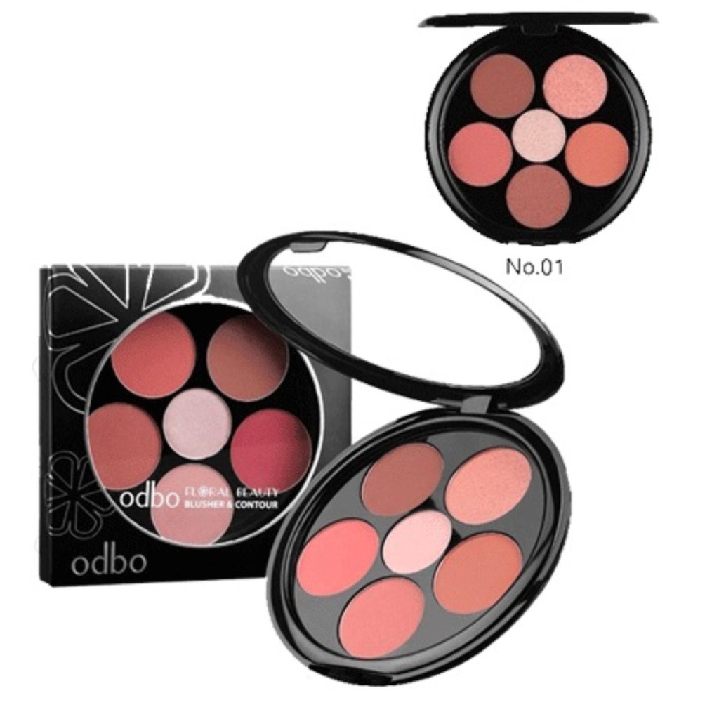 Phấn Má Hồng 6 ô ODBO Floral Beauty Blusher & Contour (OD161)